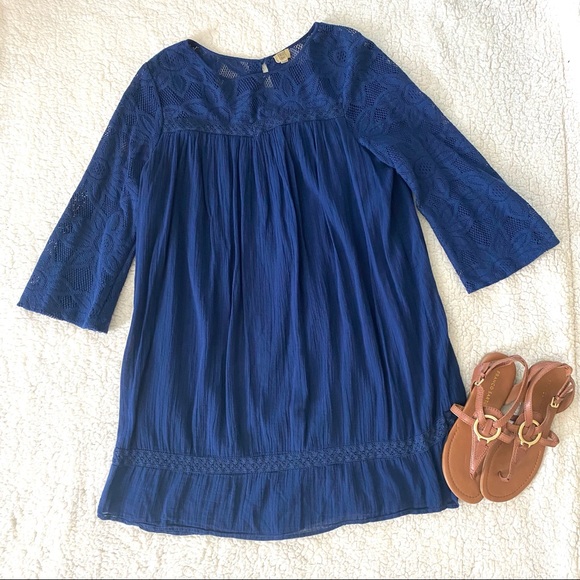 True Craft Dresses True Craft Navy Blue Flowy Summer Dress Poshmark